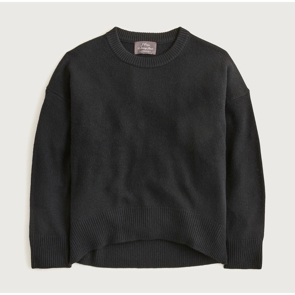 J.Crew Cashmere Black Sweater NEW 75 Spring Street Crewneck CO588
